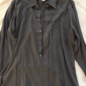 Men's Zenga Dress Shirt in Dark Grey - Size Large - 100% Tencil